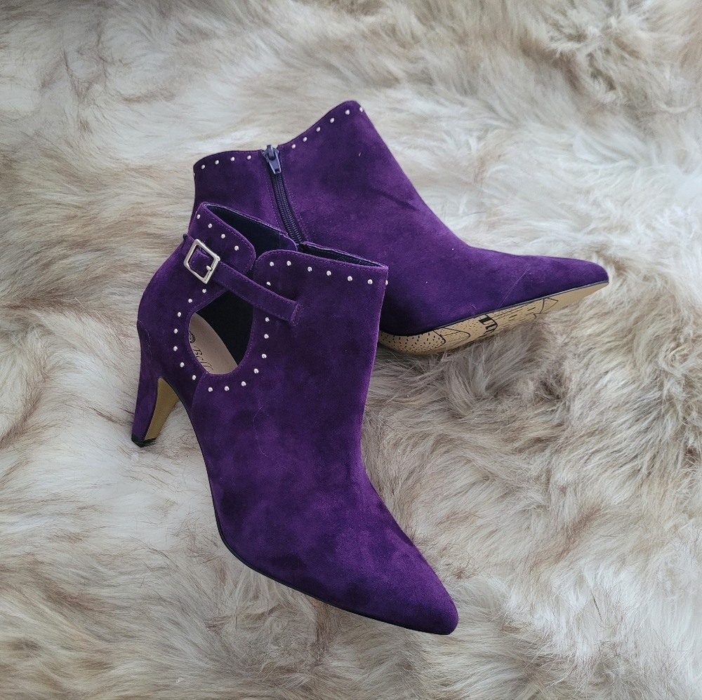 Suede Ankle Heels